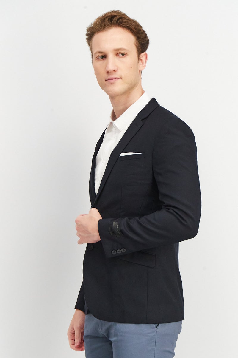 SELECTED Men Modern Fit Solid Formal Blazer, Navy Blue - Image 2